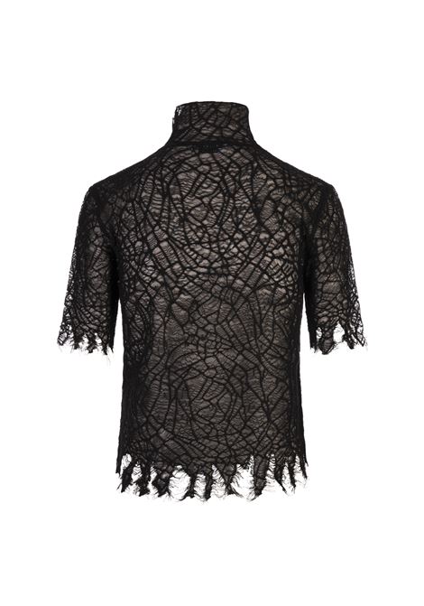 Top a Collo Alto In Pizzo Nero ALEXANDER MCQUEEN | 829306-Q1BC91000
